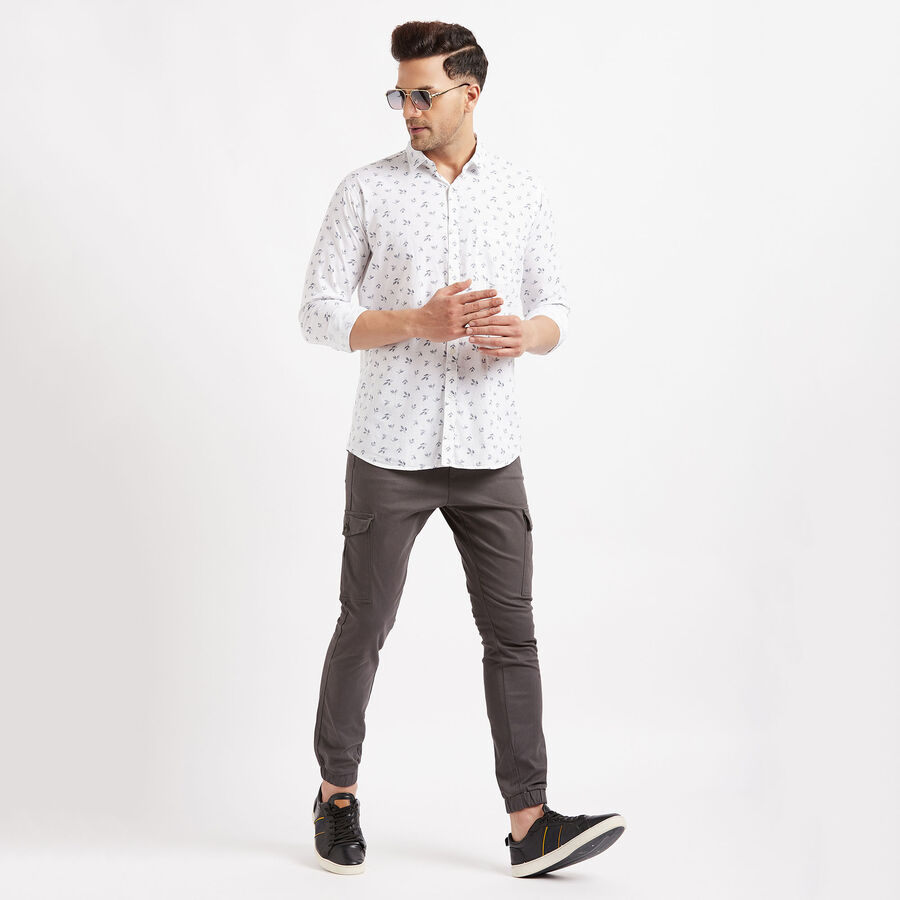 Cotton Printed Casual Shirt, White, large image number null