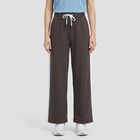 Women's Charcoal Straight Fit Side-Striped Track Pants, गहरा ग्रे, small