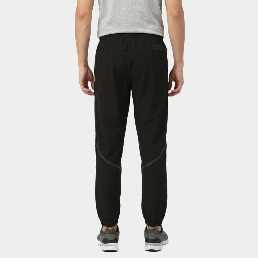 Men's Black Regular Fit Jogger Track Pants, काला, large