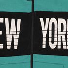 Boys' Dark Teal Green Hooded Neck Streetwear Sweatshirt, गहरा हरा, small image number null