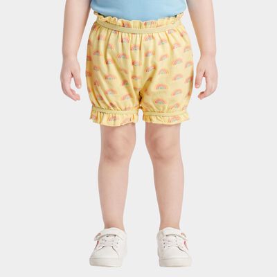 Girls Yellow Regular Fit Rainbow Printed Bloomer