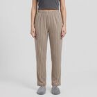 Women's Grey Straight Fit Striped Lounge Pyjama, हल्का ग्रे, small