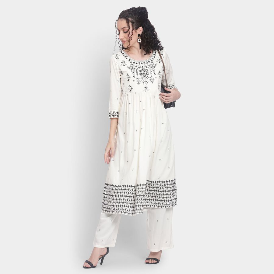 Ladies' Kurta Pyjama Set, Black, large image number null