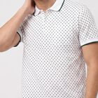 Men's Dark Green Cotton Polo Neck Printed T-Shirt, गहरा हरा, small