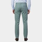 Men's Aqua Slim Fit Flat-Front Trousers, एक्वा, small