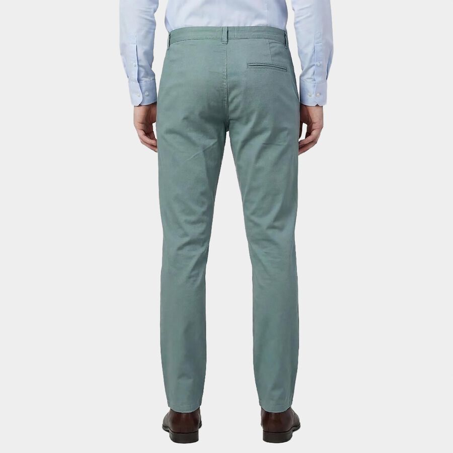 Men's Aqua Slim Fit Flat-Front Trousers, एक्वा, large