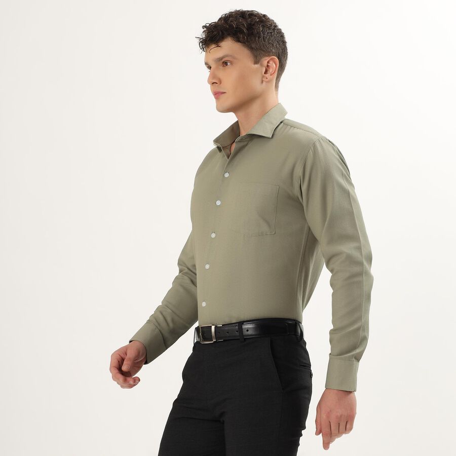 Men's Olive Green Slim Fit Formal Shirt, Olive, large image number null