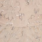 Girls' Soft Cream Floral Sequin Layered Party Wear Frock, Light Pink, small image number null