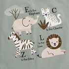 Infants' Mint Cotton Round Neck Animal Graphic Baba Suit, Light Green, small