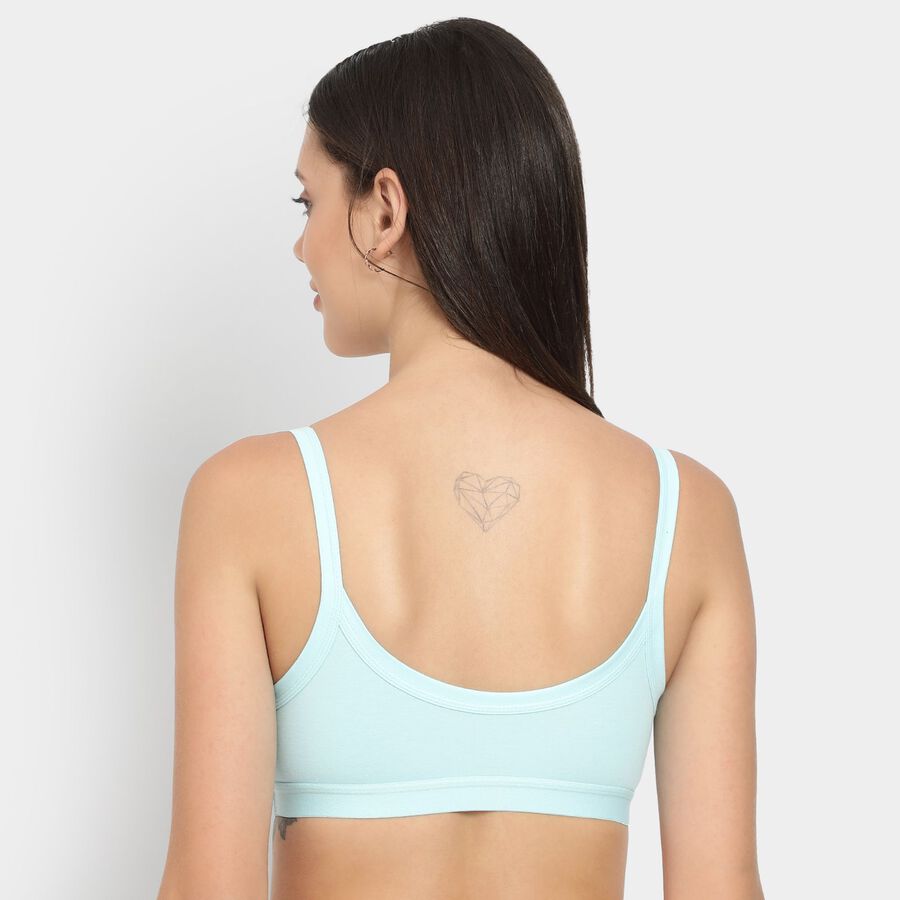 Ladies' 100% Cotton Non-Padded Bra, एक्वा, large image number null