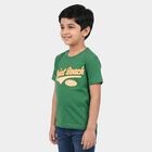 Boys Green Crew Neck Regular Boys T-Shirt, गहरा हरा, small