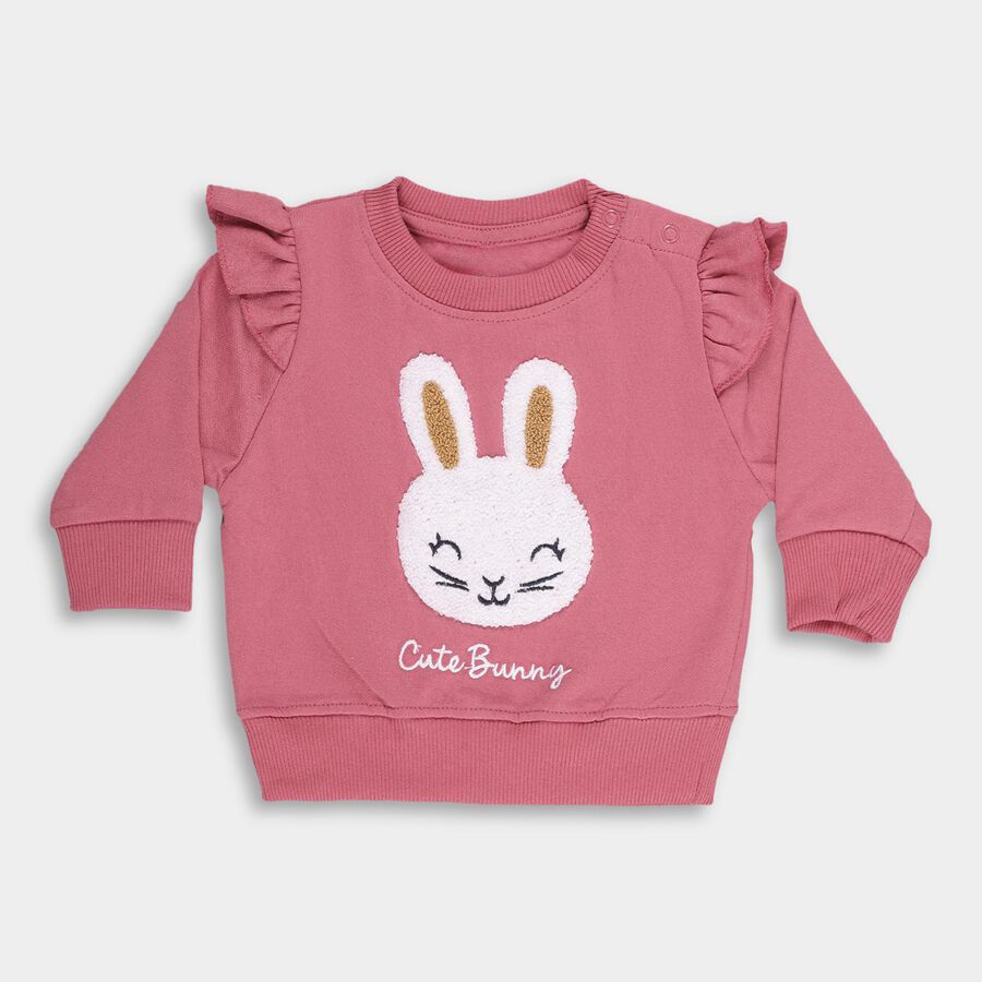 Infants Dusty Rose Crew Neck Casual Sweatshirt, बैंगनी, large image number null