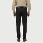 Men's Black Slim Fit Flat-Front Formal Trousers, Black, small