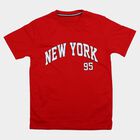 Boys' Half Sleeves T-Shirt, Red, small