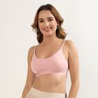 Women's Light Pink Plunge Wireless Bra, Light Pink, small