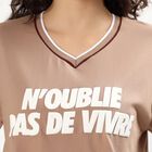 Women's Soft Beige Cotton Round Neck Casual T-Shirt, Beige, small