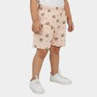 Girls' Light Pink Regular Fit Printed Shorts, हल्का गुलाबी, small