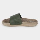 Men's Olive Green Slip-On Slide Sandals, ओलिव, small