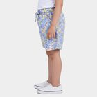 Girls' White Regular Fit Cotton Shorts, सफ़ेद, small