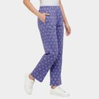 Women's Navy Blue Relaxed Fit Star Printed Pyjama, Mid Blue, small