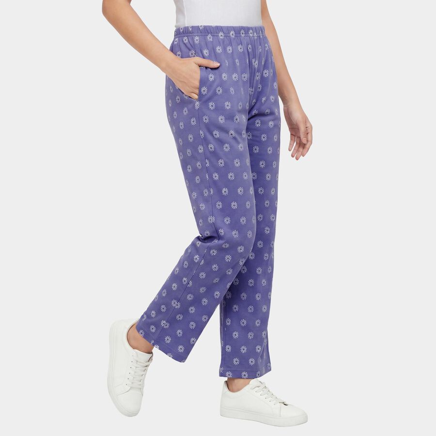 Women's Navy Blue Relaxed Fit Star Printed Pyjama, Mid Blue, large