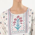 Women's Ivory Floral Printed Ethnic Set, Light Blue, small image number null