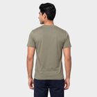Men's Olive Green Round Neck Regular T-Shirt, Light Green, small