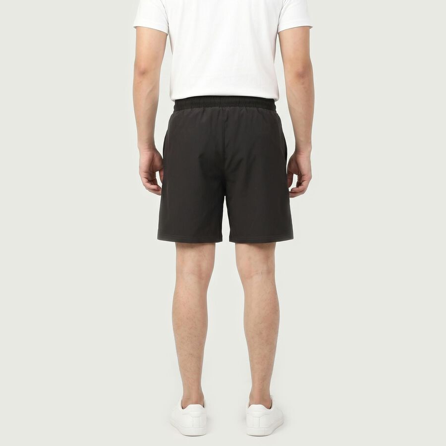 Men's Charcoal Regular Fit Athletic Bermuda Shorts, गहरा ग्रे, large