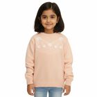 Girls Light Pink Crew Neck Floral Embroidered Pullover, Light Pink, small image number null