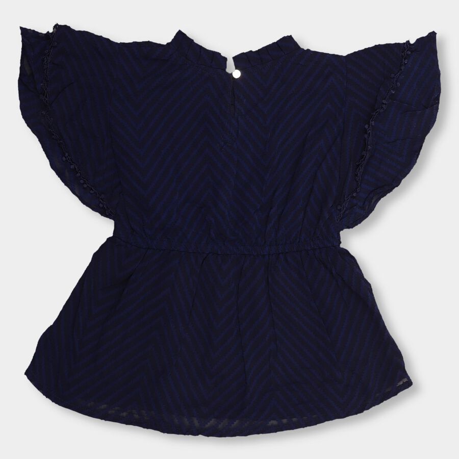 Girls' T-Shirt, नेवी ब्लू, large