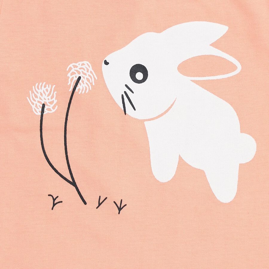 Infant Peach Cotton Sleeveless Casual Shorts Set, Peach, large