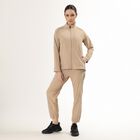 Women's Light Beige High Neck Sportswear Jacket, Beige, small image number null
