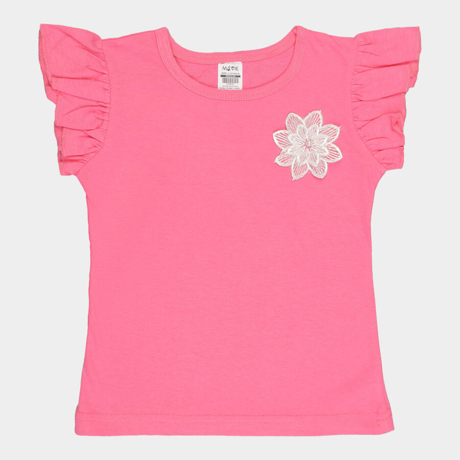 Girls Cotton T-Shirt, Pink, large image number null