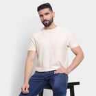 Men's 100% Cotton Round Neck Half Sleeves T-Shirt , Ecru Melange, small image number null
