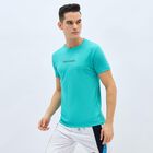 Men's Vibrant Turquoise Crew Neck Athleisure T-Shirt, टील ब्लू, small image number null
