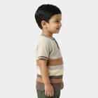 Boys Brown Cotton Round Neck Casual Boys T-Shirt, भूरा, small