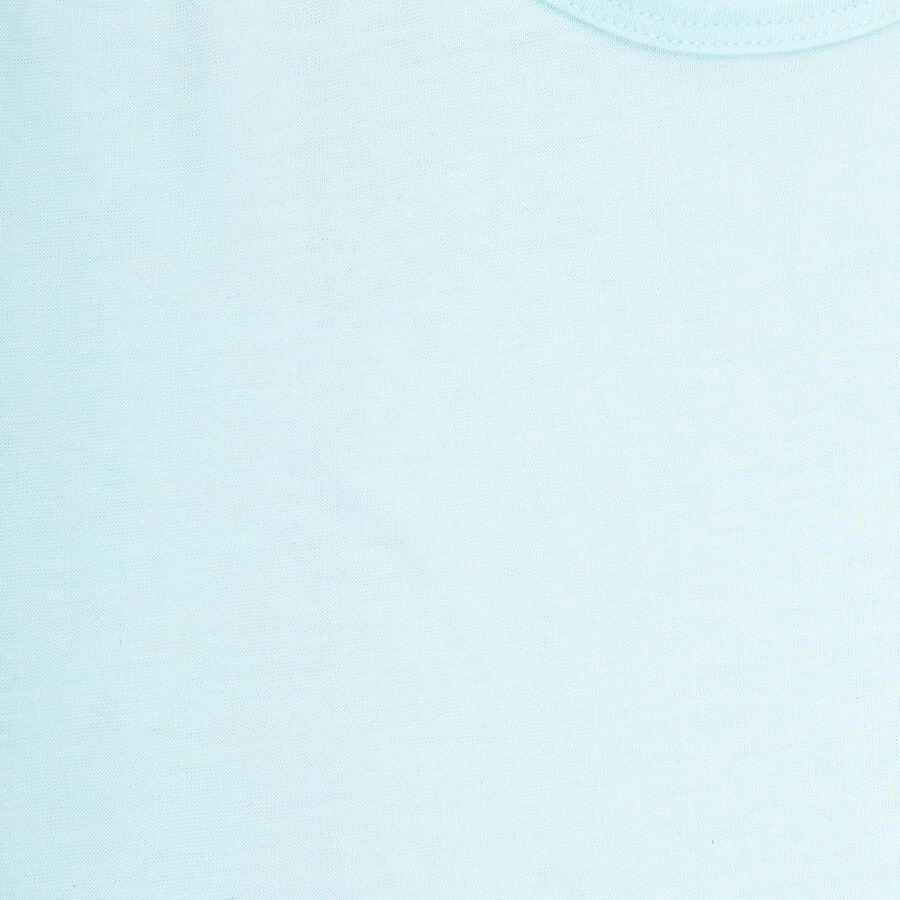 Girls Cotton Solid Vest, Light Blue, large image number null