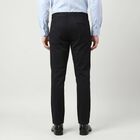 Men's Navy Blue Slim Fit Casual Trousers, Navy Blue, small