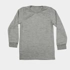 Boys' Grey Long Sleeve Thermal, Melange Mid Grey, small