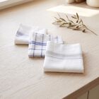 Men's Mid Blue Checked Pack of 3 Handkerchief, मध्यम नीला, small