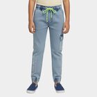 Boys Light Blue Jogger Fit Cargo Jeans, हल्का नीला, small image number null