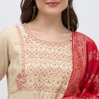 Women's Beige Embroidered Ethnic Set, Beige, small image number null