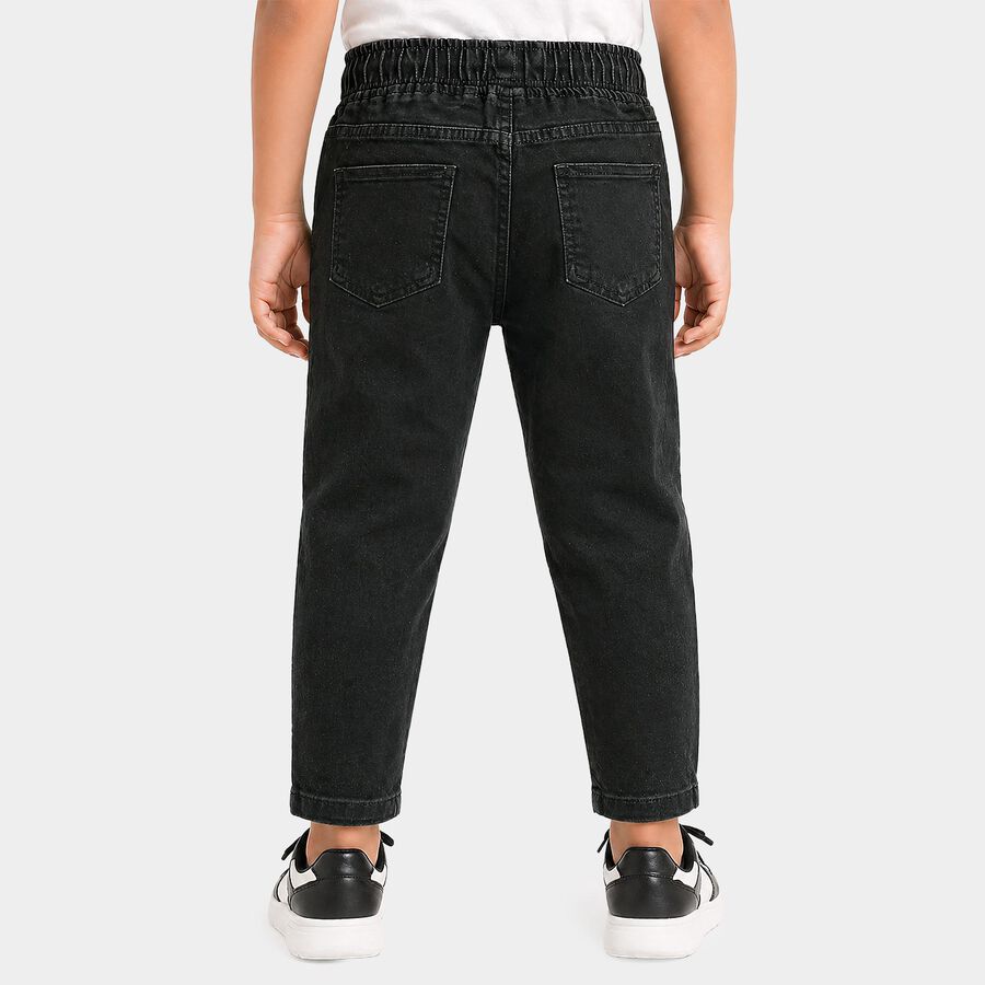 Boys Olive Straight Fit Washed Jeans, ओलिव, large