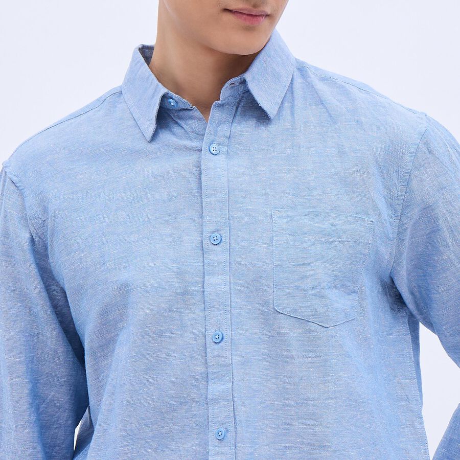 Men's Regular Collar Casual Shirt , हल्का नीला, large image number null