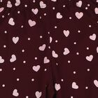 Girls Wine Straight Fit Heart Printed Pyjama, वाइन, small