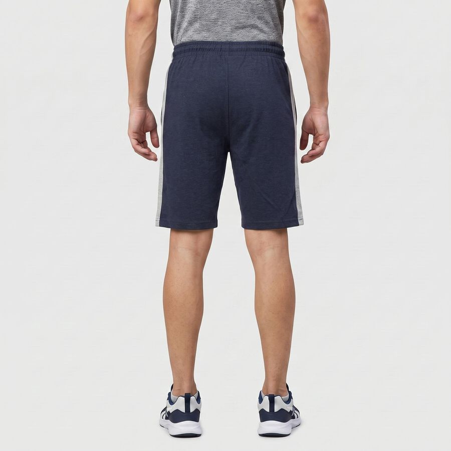 Men's Navy Blue Regular Fit Printed Jamaican Shorts, मध्यम नीला, large