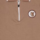 Infants Beige Cotton Polo Neck Preppy T-Shirt, गहरा पीला, small