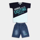 Boys' Cotton Woven Baba Suit, Navy Blue, small image number null