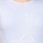 Ladies' Round Neck T-Shirt, हल्का नीला, small