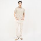 Men's Brown 100% Cotton Polo Collar Preppy T-Shirt, Brown, small